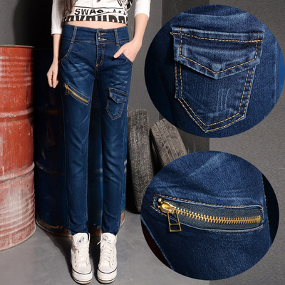 2014春夏新款韩版修身小脚牛仔裤 时尚与舒适的完美结合